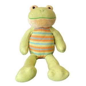 Rare Vintage Mary Meyer Frog Striped Belly Long Legs Beanie Plush